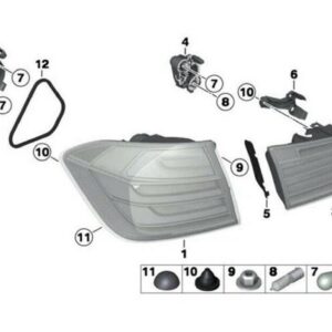 BMW 3 Series F30/F31 Rear Tail Light Bulb Socket LH & RH (2012–2015) – OEM 63217313043 & 63217313044