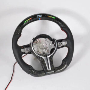 Forged Carbon Fiber Steering Wheel With Yellow Gold Dust For BMW